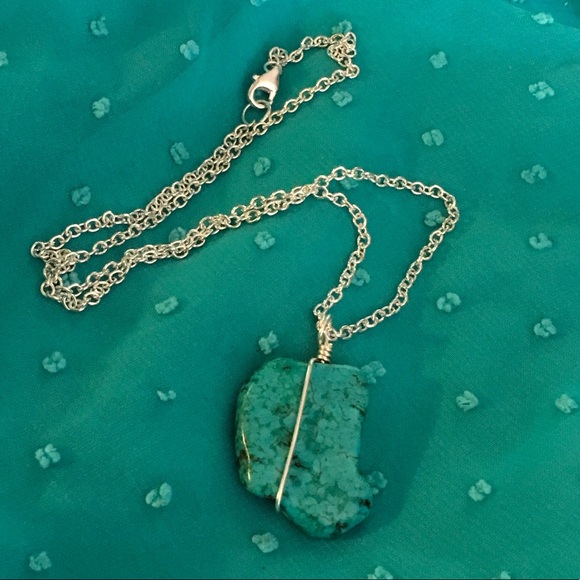 Turquoise and Sterling 18” Necklace - Picture 3 of 5